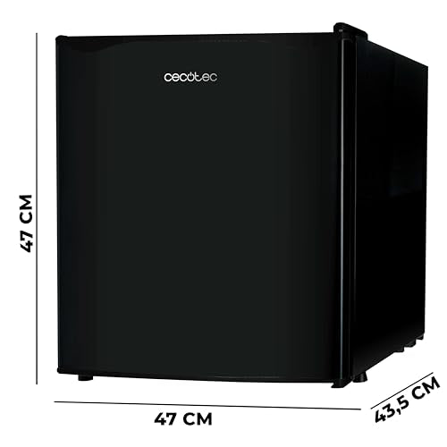 Cecotec GrandCooler 20000 SilentCompress - Minibar 46L, Nevera Pequeña Bajo Consumo, Altura 48,7 cm, Puerta Reversible, Funcionamiento Cíclico, Frigorífico Mini Silencioso, Negro