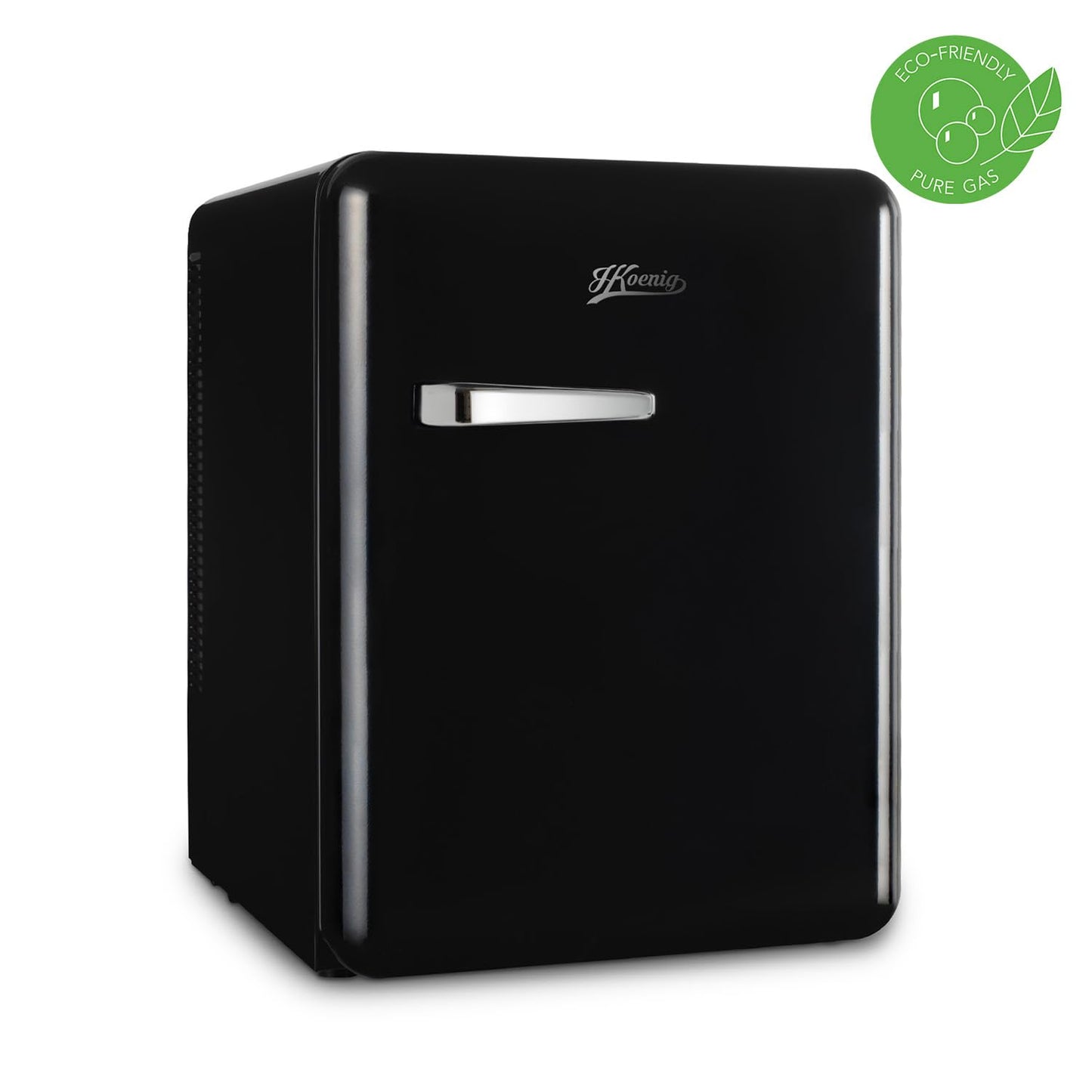 H.Koenig TOAD9 Mini Bar Vintage 31L - Mini Nevera Silenciosa para Bebidas, Alimentos y Cosméticos, Temperatura Regulable 6°-15°C, Diseño Retro, Bajo Consumo, 24 dB, Color Negro