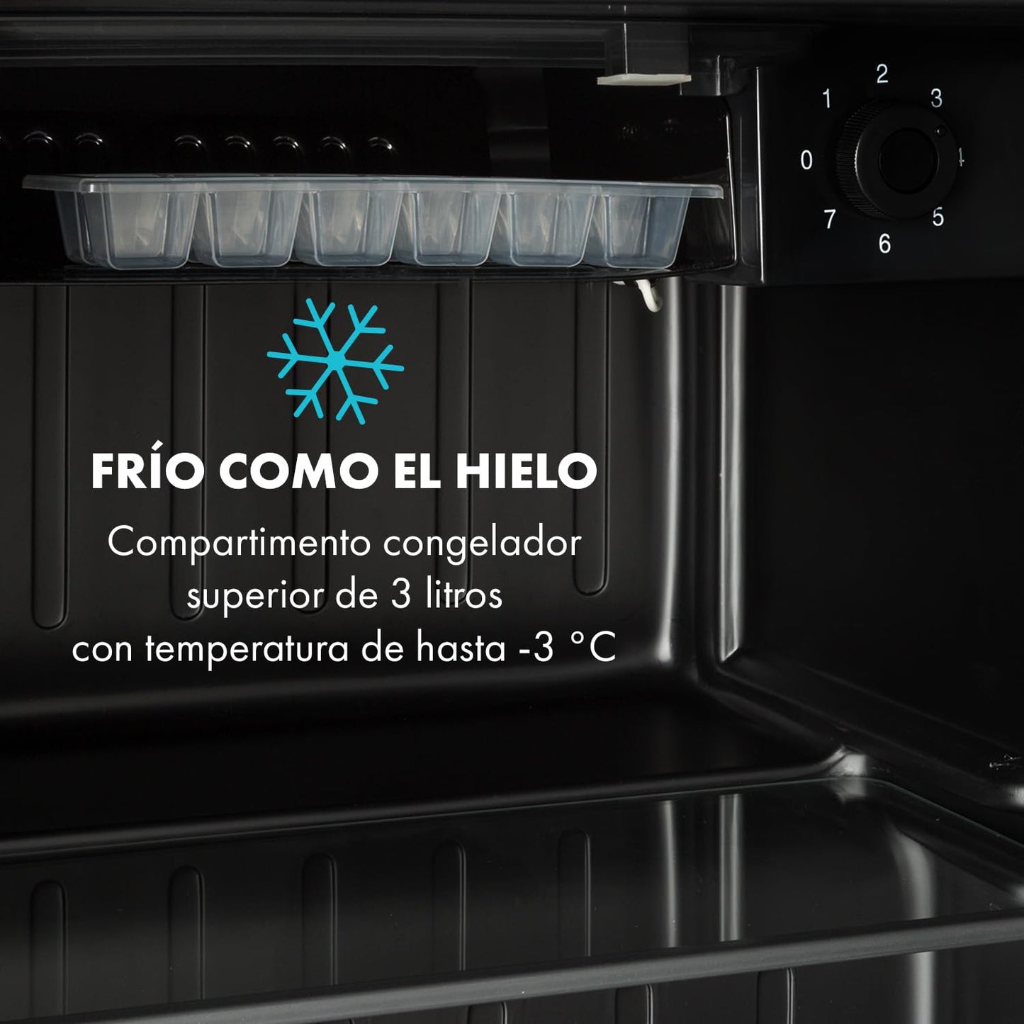 Klarstein Mini Nevera Eléctrica 46L - Silenciosa, Portátil, 0-10 °C, con Bandeja de Hielos, para Bebidas, Cosméticos y Alimentos - Ideal para Oficina, Habitación y Caravana