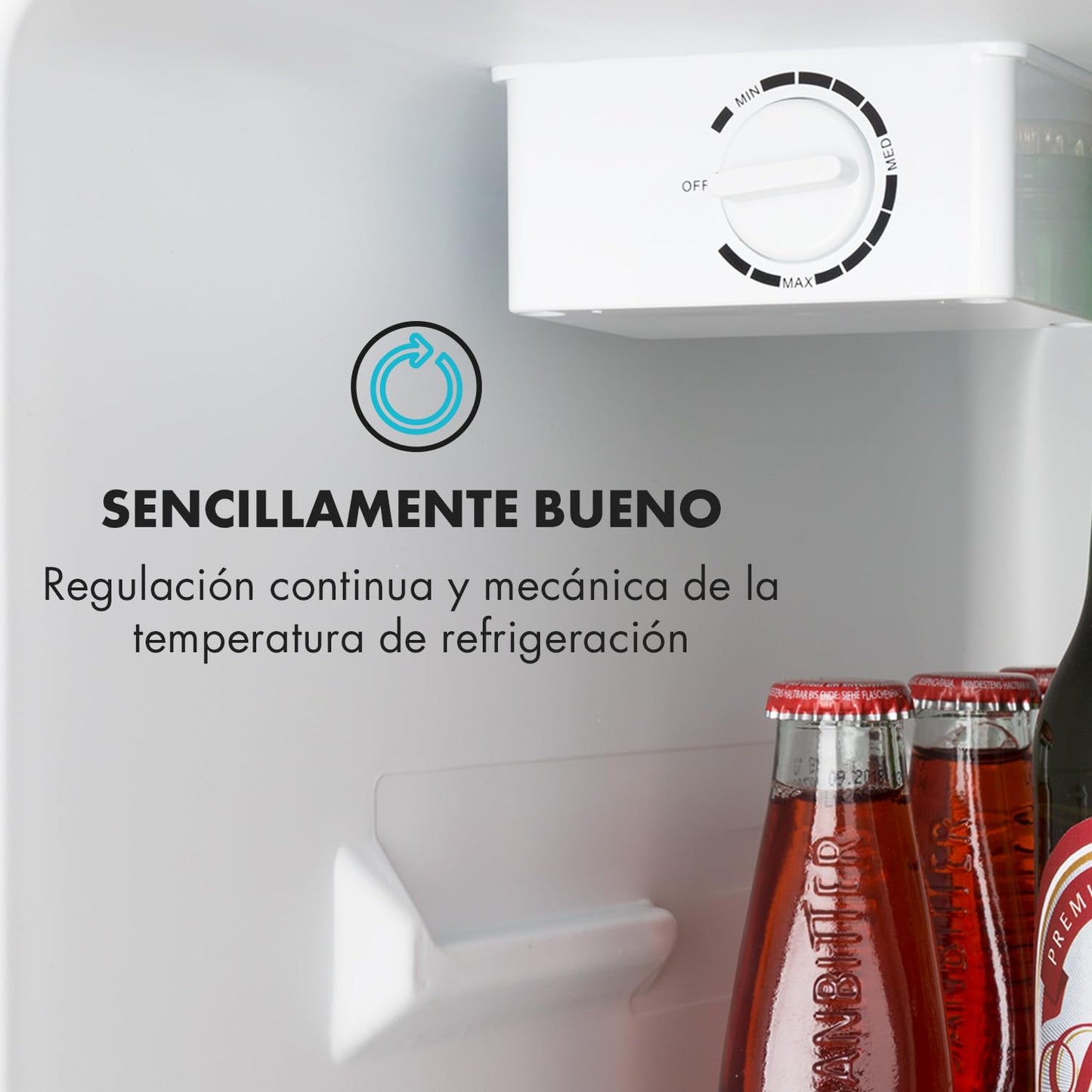 Klarstein Mini Nevera 65L | Silenciosa y Portátil | 0–10 °C | Bandeja Antigoteo | Ideal para Oficina, Habitación, Caravana | Para Bebidas, Cosméticos y Snacks | Negra