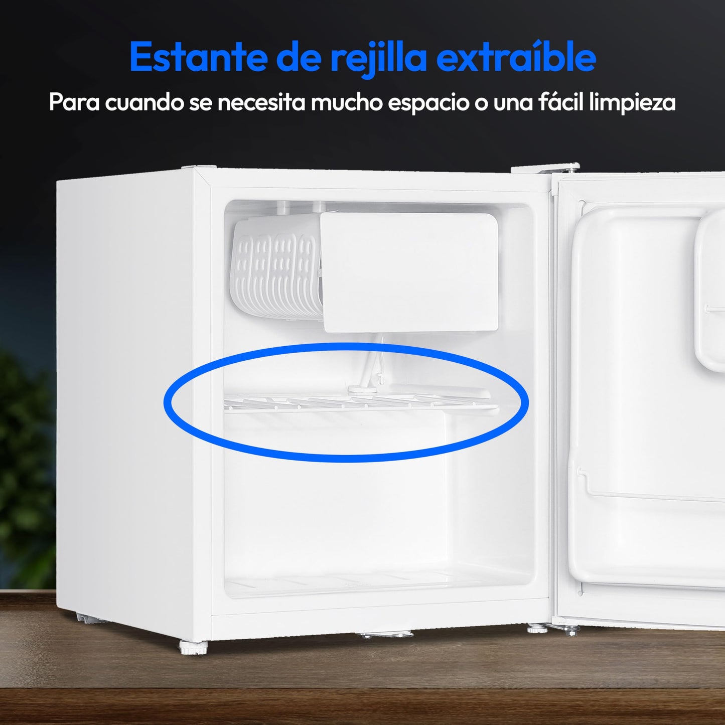 MEDION Mini Frigorífico 41L Blanco con Compartimento de Hielo, Puerta Reversible, Patas Regulables y Diseño Compacto – Modelo MD37724