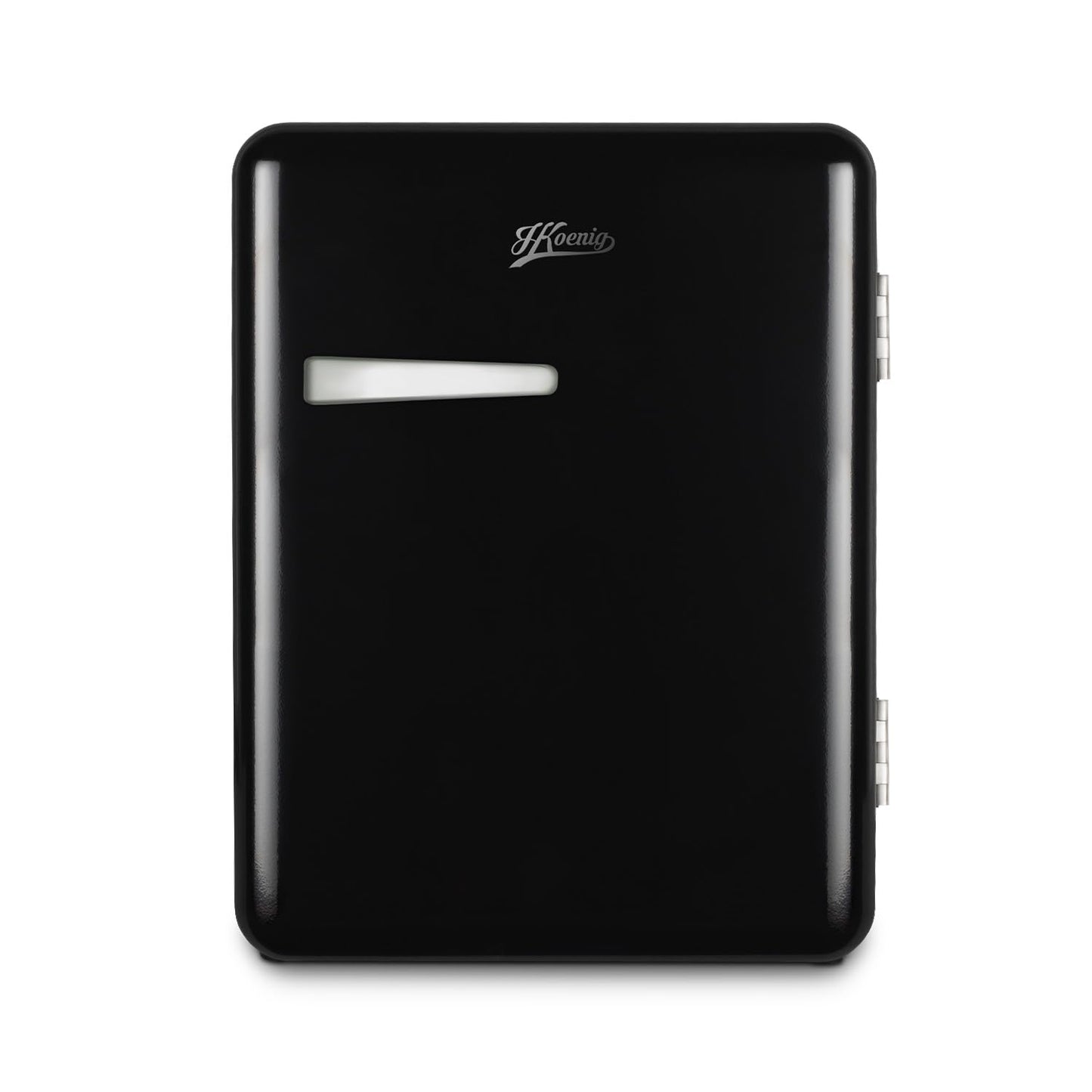 H.Koenig TOAD9 Mini Bar Vintage 31L - Mini Nevera Silenciosa para Bebidas, Alimentos y Cosméticos, Temperatura Regulable 6°-15°C, Diseño Retro, Bajo Consumo, 24 dB, Color Negro
