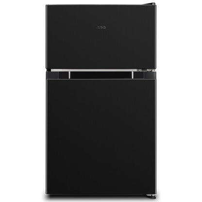 CHiQ Frigorífico Bajo Encimera 86L (65L Frigorífico + 21L Congelador), Termostato Ajustable, Bajo Consumo, Funcionamiento Silencioso, Ideal para Cocina o Dormitorio, Color Negro, Modelo 2024