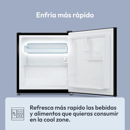 Candy CHASD4351EBC – Mini Frigorífico Bajo Encimera, 43L, 44,5 cm de Ancho, Control Mecánico, LED, 37 dB, Negro