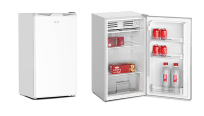 VOK Frigorífico Bajo Encimera 85L, 83 cm de Alto, Congelador Freeze Zone, Luz LED, Bajo Consumo Energético, Puerta Reversible, Cajón de Frutas, Color Blanco