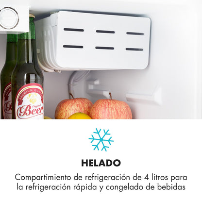 Klarstein Mini Nevera 65L | Silenciosa y Portátil | 0–10 °C | Bandeja Antigoteo | Ideal para Oficina, Habitación, Caravana | Para Bebidas, Cosméticos y Snacks | Negra