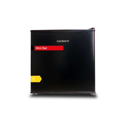 Corberó CFMMB44BL - Mini Bar 43L, Estático, Termostato 1-10 °C, Puerta Reversible, Bajo Consumo, Silencioso 41 dB, Clase E, Negro