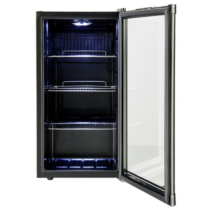 METRO Professional GPC 1088 - Mini Frigorífico de 88 L con Puerta de Cristal, Estante Ajustable, Bajo Consumo 1.052 kWh/24h, Negro – Ideal para Hostelería y Comercio