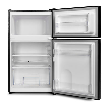 CHiQ Frigorífico Bajo Encimera 86L (65L Frigorífico + 21L Congelador), Termostato Ajustable, Bajo Consumo, Funcionamiento Silencioso, Ideal para Cocina o Dormitorio, Color Negro, Modelo 2024