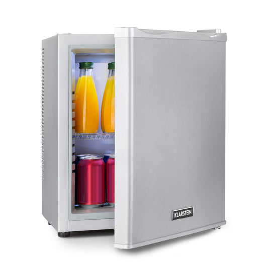 KLARSTEIN Mini Nevera 23L – Frigorífico Compacto para Bebidas, Comida y Cosméticos, Estantes Ajustables, Bajo Consumo, Silencioso, Ideal para Hogar y Oficina