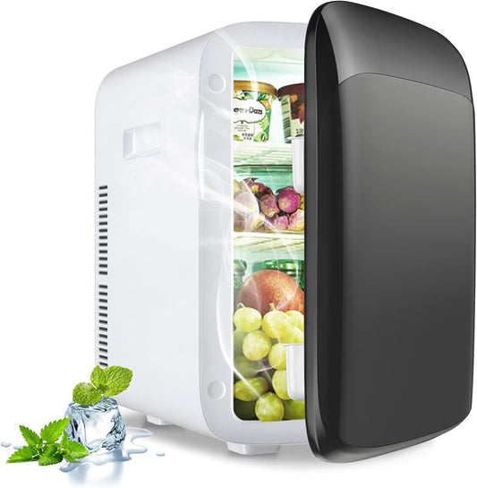 GOPLUS Mini Nevera 15L – Refrigerador Termoeléctrico con Función Frío/Calor, Rango de -3 °C a 50 °C, Control Automático de Temperatura, Silenciosa y Compacta, Ideal para Bebidas y Cosméticos, Negra