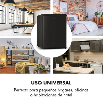 Klarstein Mini Nevera 65L | Silenciosa y Portátil | 0–10 °C | Bandeja Antigoteo | Ideal para Oficina, Habitación, Caravana | Para Bebidas, Cosméticos y Snacks | Negra