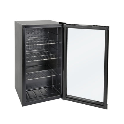 METRO Professional GPC 1088 - Mini Frigorífico de 88 L con Puerta de Cristal, Estante Ajustable, Bajo Consumo 1.052 kWh/24h, Negro – Ideal para Hostelería y Comercio