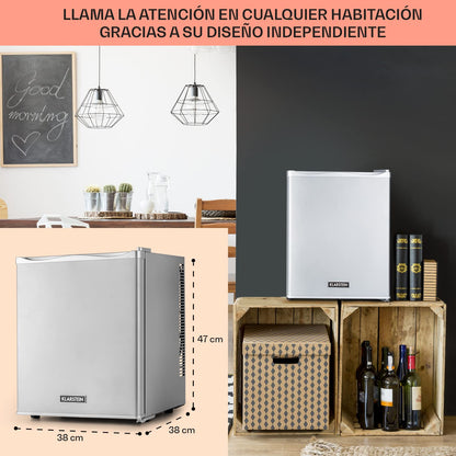 KLARSTEIN Mini Nevera 23L – Frigorífico Compacto para Bebidas, Comida y Cosméticos, Estantes Ajustables, Bajo Consumo, Silencioso, Ideal para Hogar y Oficina