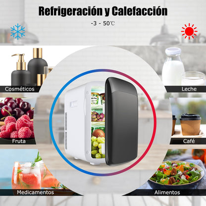 GOPLUS Mini Nevera 15L – Refrigerador Termoeléctrico con Función Frío/Calor, Rango de -3 °C a 50 °C, Control Automático de Temperatura, Silenciosa y Compacta, Ideal para Bebidas y Cosméticos, Negra
