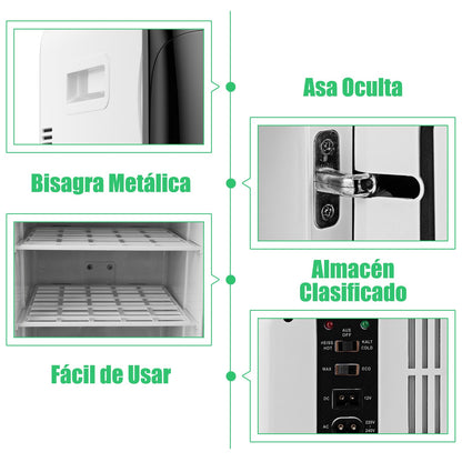 GOPLUS Mini Nevera 15L – Refrigerador Termoeléctrico con Función Frío/Calor, Rango de -3 °C a 50 °C, Control Automático de Temperatura, Silenciosa y Compacta, Ideal para Bebidas y Cosméticos, Negra