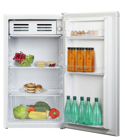 VOK Frigorífico Bajo Encimera 85L, 83 cm de Alto, Congelador Freeze Zone, Luz LED, Bajo Consumo Energético, Puerta Reversible, Cajón de Frutas, Color Blanco