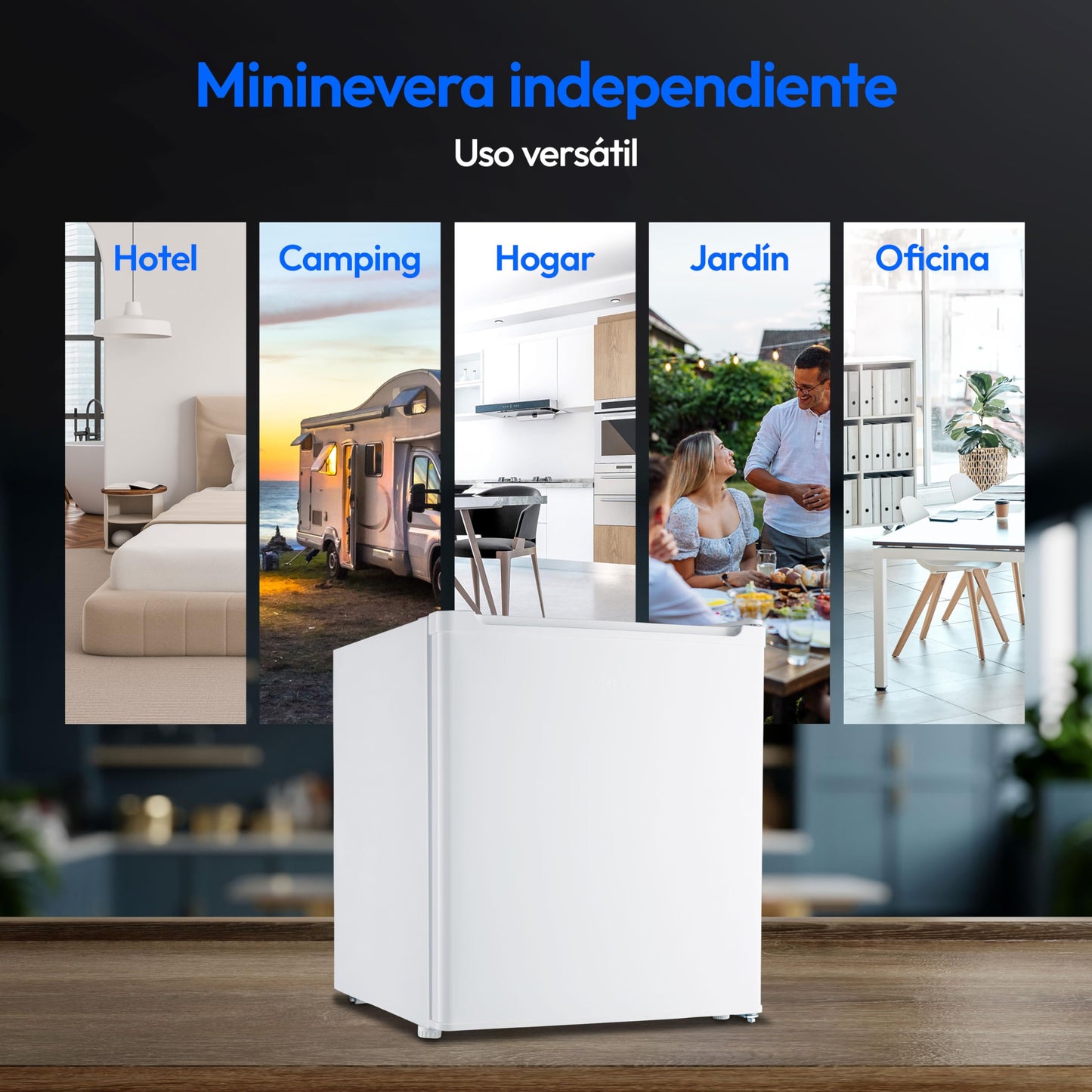 MEDION Mini Frigorífico 41L Blanco con Compartimento de Hielo, Puerta Reversible, Patas Regulables y Diseño Compacto – Modelo MD37724